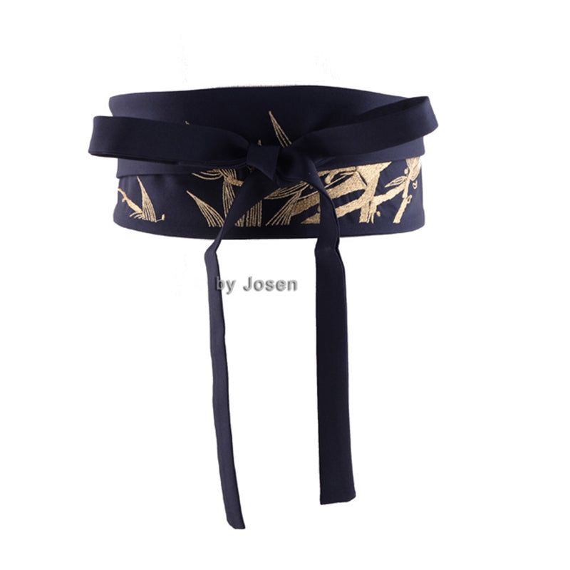 [JOSENBELT Series] ★China style belt★ 2color obi embroidery bamboo bamboo embroidery accessories easy to match black navy