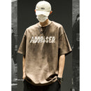 [SZON Series]★T-shirt★ 3color embroidery tops Unisex Men's Suede Black Apricot Coffee Color