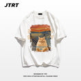 Gallery viewerに画像を読み込む, 【JTRTシリーズ】★Tシャツ★ 9color トップス 半袖 男女兼用 メンズ 大きいサイズ コットン 油絵風 猫 ねこ ネコ 猫柄
