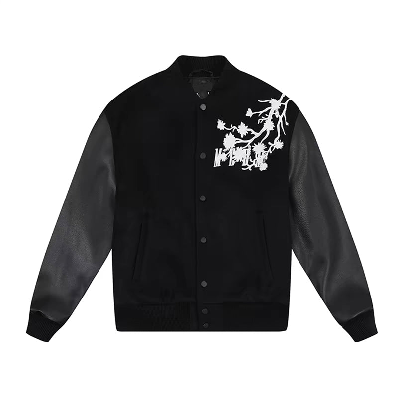 [FASHION series] ★Outerwear★ 2color embroidered stadium jacket, unisex, men's, women's, switching