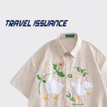 Gallery viewerに画像を読み込む, 【TRAVEL ISSUANCEシリーズ】★シャツ★ 2color トップス 半袖シャツ 動物柄 アヒル 男女兼用 メンズ ベージュ ブルー
