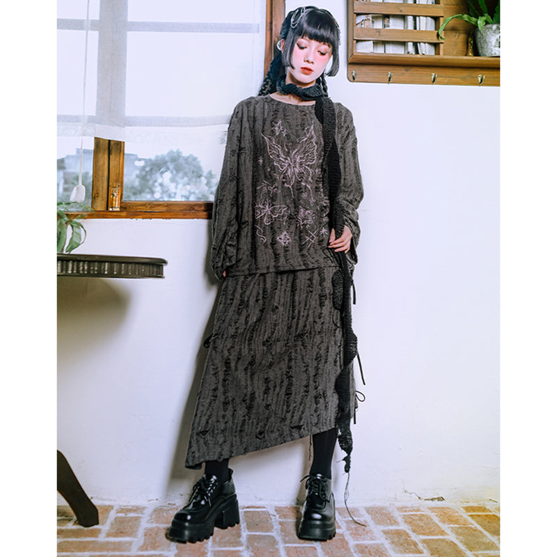 [Kokaisha---Butterfly Gin Series] ★Chinese-style top★ Happi coat, outerwear, unique, embroidered, butterfly, retro, easy to match