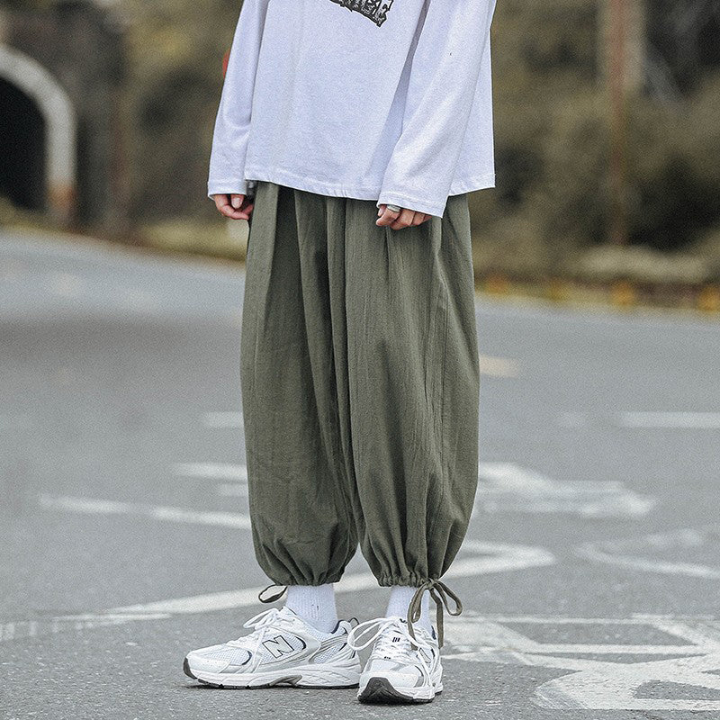 [PPDJ Series] ★Chinese-style pants★ 4 colors, 9/10th length pants, bottoms, unisex, men's, large size, plain, simple