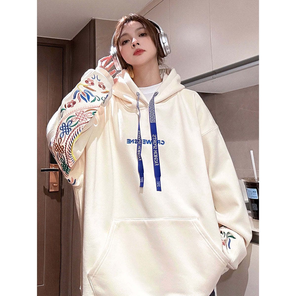 [wrzb series]★China style hoodie★ 4color tops unisex men's large size embroidery