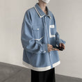 Load image into Gallery viewer, [Takashi Series]★Shirt★ 3color Tops Unisex Men's Fake Layered Blue Black White Casual
