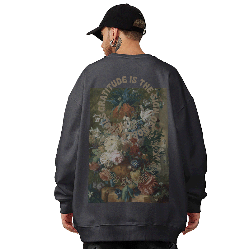 [MOYAN Series] ★Tops★ 2color Sweatshirt Unisex Men's Large Size Cotton Oil Painting Style