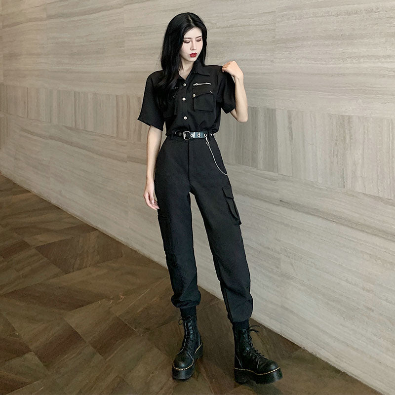 [XRSM Series]★Setup Single Order★ Shirt or Pants Casual Cool Black Black