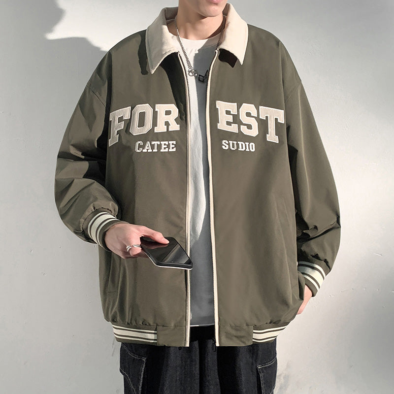 [DFBL Series]★Jacket★ 4color Outerwear Unisex Men's Color Scheme Alphabet Casual