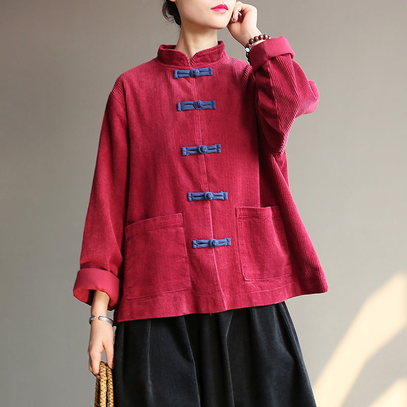 [Song Dynasty Series]★China style tops★Outerwear 3color Improved Tang suit Casual wear Black Camel Red Elegant