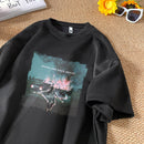 [PPG Series]★T-shirt★ 5color Tops Short Sleeve Unisex Men's Large Size Suede Oil Painting Style