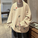 [WUSHE Series]★China Style Tops★ 4color Long Sleeve Tops Sweatshirt Unisex Men's Large Size Crane Tsuru Tsuru