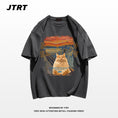 Gallery viewerに画像を読み込む, 【JTRTシリーズ】★Tシャツ★ 9color トップス 半袖 男女兼用 メンズ 大きいサイズ コットン 油絵風 猫 ねこ ネコ 猫柄
