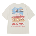 Gallery viewerに画像を読み込む, 【MOYANシリーズ】★Tシャツ★ 綿100％ 厚て 3color トップス 油絵風 男女兼用 メンズ 大きいサイズ 黒 白 アプリコット
