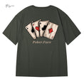 Load image into Gallery viewer, [MOYAN Series]★T-shirt★ 8color Tops Playing Cards Unisex Men's Large Size Cotton Black White Green Red Gray
