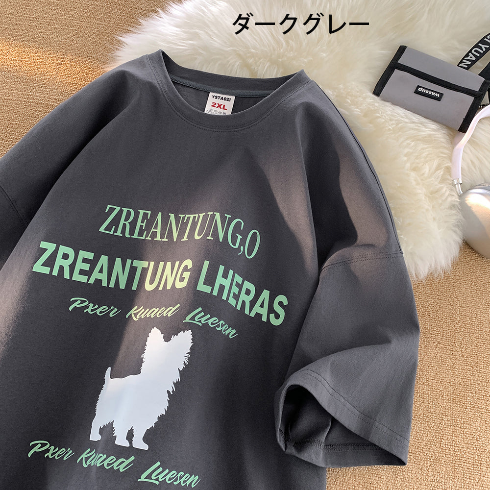 【V37シリーズ】★Tシャツ★ 6color トップス 半袖 男女兼用 メンズ 大きいサイズ コットン 猫 ねこ ネコ