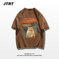 Gallery viewerに画像を読み込む, 【JTRTシリーズ】★Tシャツ★ 9color トップス 半袖 男女兼用 メンズ 大きいサイズ コットン 油絵風 猫 ねこ ネコ 猫柄
