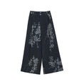 Load image into Gallery viewer, ✿New item! [Big Blue Dragon Series]★China style pants★Bottoms Gaucho pants Black Black print
