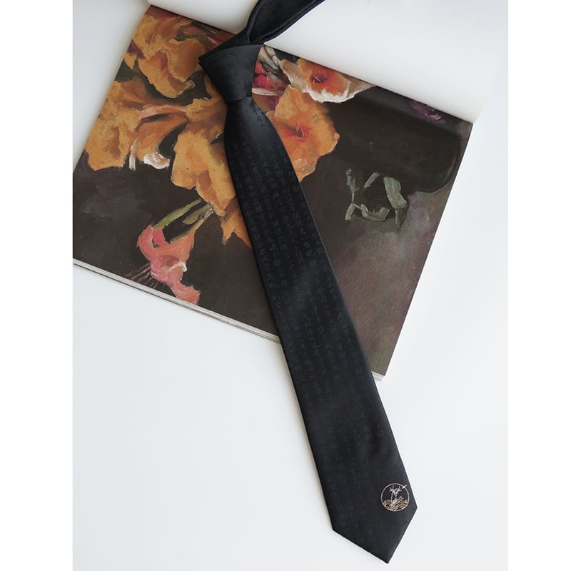 [Daiki Series] ★Tie★ Chinese style tie, accessory, decoration, men's birthday gift, letter pattern, black, black