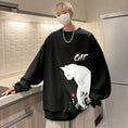 Load image into Gallery viewer, [WUSHE Series] ★Tops★ 4color long sleeve tops sweatshirt unisex men's large size cat cat cat black white gray blue
