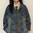 Load image into Gallery viewer, ✿New item! [UATONLINE Series]★Jacket★ Denim jacket Butterfly pattern outerwear Unisex Men's Stylish Blue Blue
