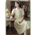 Load image into Gallery viewer, [LAWO Series] ★One-piece★ Fake layered ribbon Cute Ladies' Temperament Up Date Commuting
