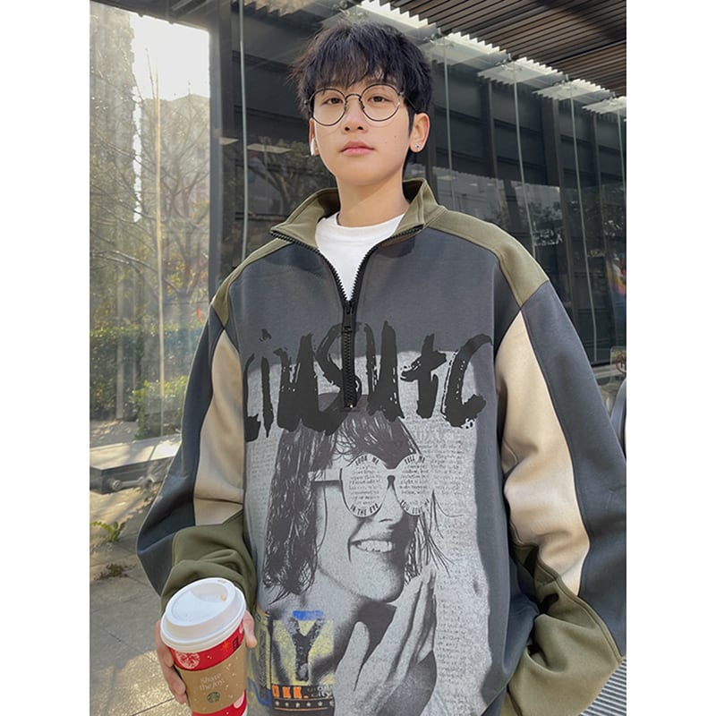 [NANSHI Series] ★Tops★ 2color Sweatshirt Unisex Men's Stylish Black Gray