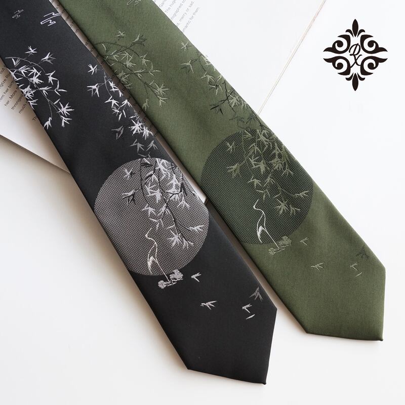 [Daiki Series] ★Necktie★ 2color Chinese Style Tie Accessory Decoration Men's Birthday Present Black Green