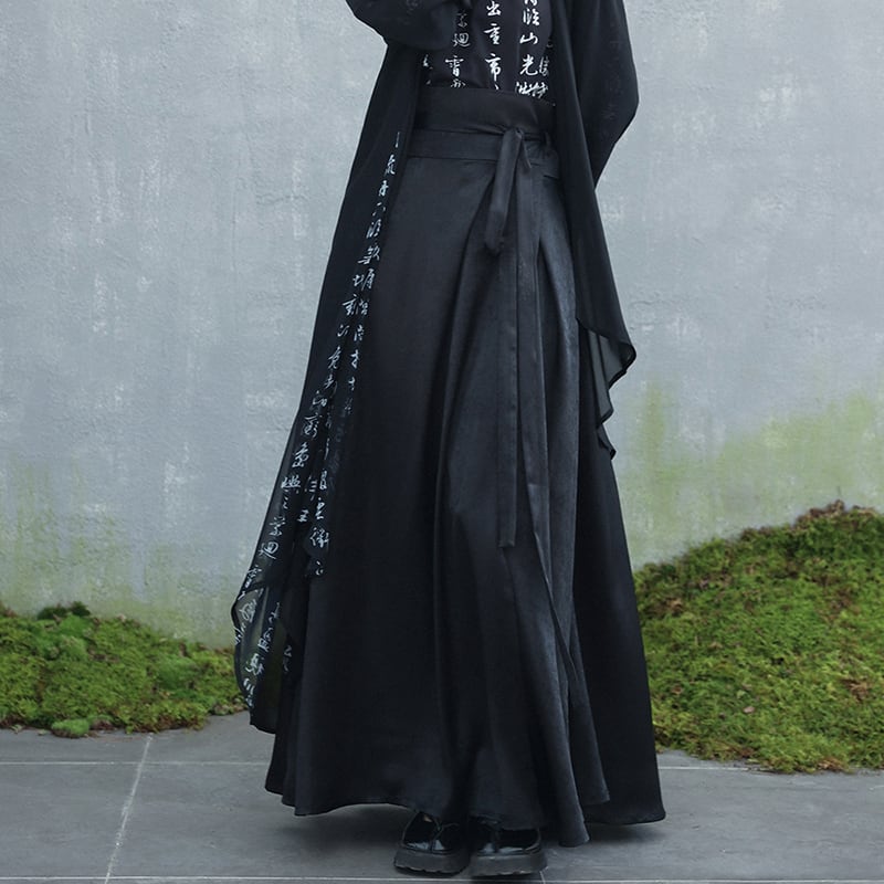 ✿New item! [Da Qinglong Shu series]★China style skirt★Bottoms Hanfu skirt Long length skirt Black Black Chinese clothes