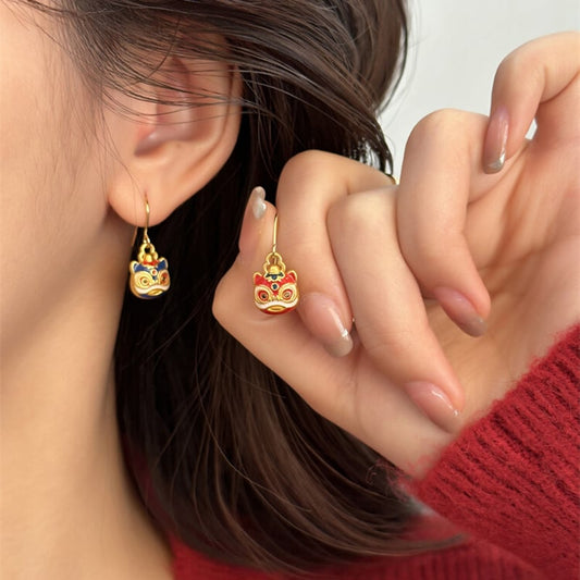 [MANYU Series] ★China style earring★ Pair of earrings, accessories, ladies, small, cute, red, blue