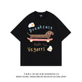 Gallery viewerに画像を読み込む, 【逃離地球シリーズ】★Tシャツ★ 2color トップス 半袖Tシャツ 夏服 男女兼用 メンズ 犬 犬柄 ブラック ライトグレー
