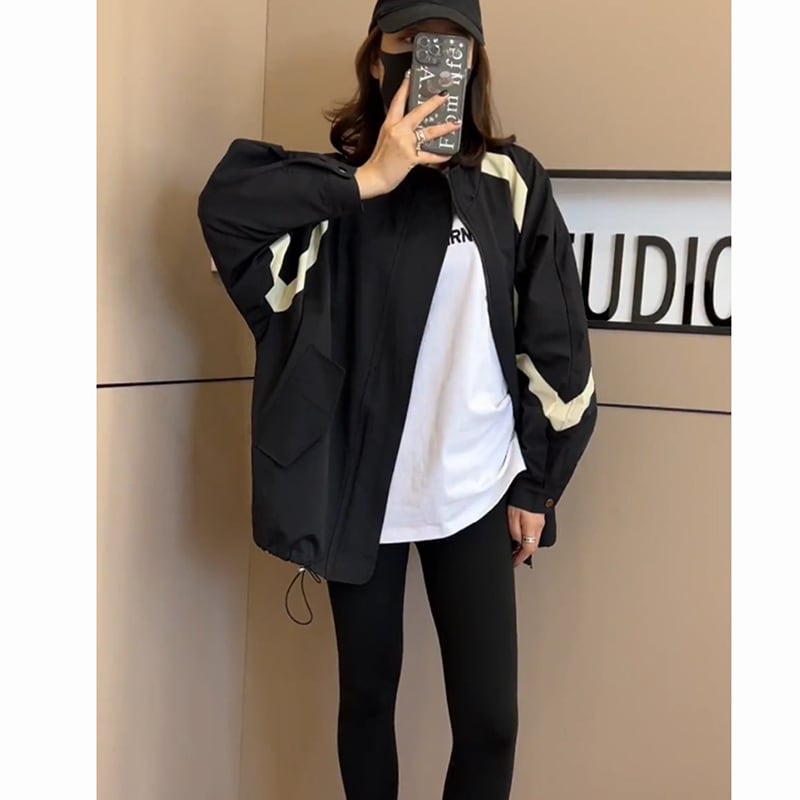 [XIANGDUOER Series] ★Jacket★ Outerwear Color scheme Spring clothes Autumn clothes Easy to match Ladies Casual Large size