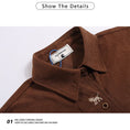 Load image into Gallery viewer, [YOYO Series]★Shirt★ 2color long sleeve shirt corduroy unisex men's cartoon apricot coffee color
