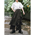 Load image into Gallery viewer, [Kokaisha---Tsubakino Series] ★Chinese-style trousers★ Bottoms Gaucho pants Irregular Black Culottes skirt
