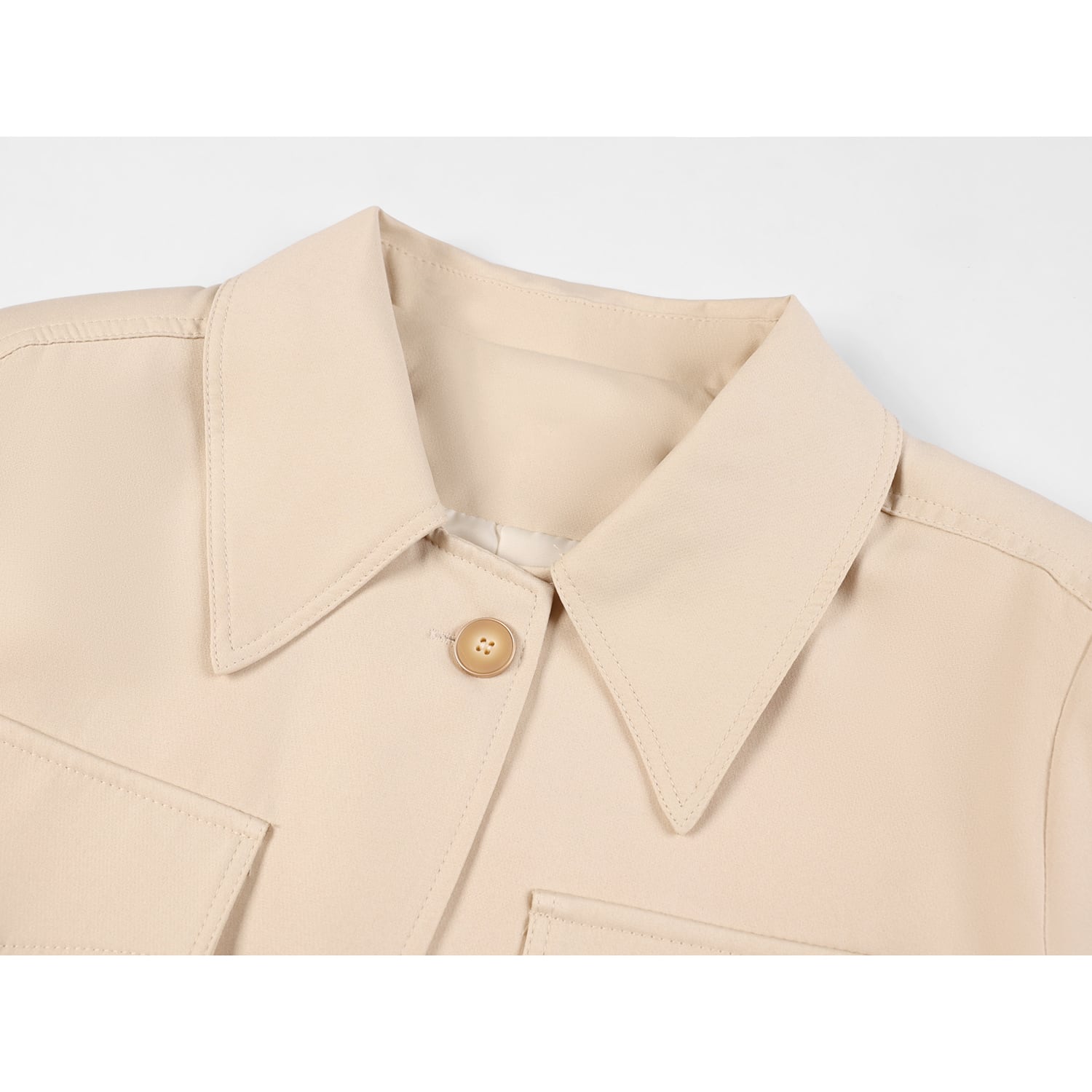 [LHSEN Series]★Outerwear★ Jacket Short Length Khaki Brown Casual Improves Temperament