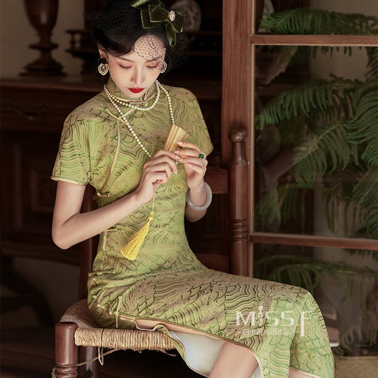 [MISS.F Series]★Cheongsam dress★ Improve your temperament Chinese style dress for ladies, parties, weddings