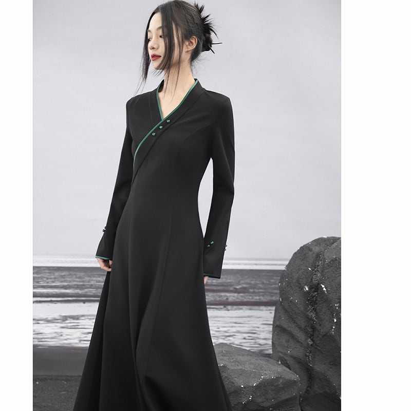 ✿New item! [Da Qinglong Shu Series] ★Chinese-style dress★ Chinese dress, Chinese dress, V-neck design