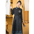 Load image into Gallery viewer, [BAIRIMENG Series] ★Chinese style skirt★ Bottoms Pleated skirt Hanfu skirt Chinese clothing Black Black
