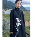 Load image into Gallery viewer, [Big Blue Dragon Series] ★China style outerwear★ Long length embroidery irregular black black original floral pattern
