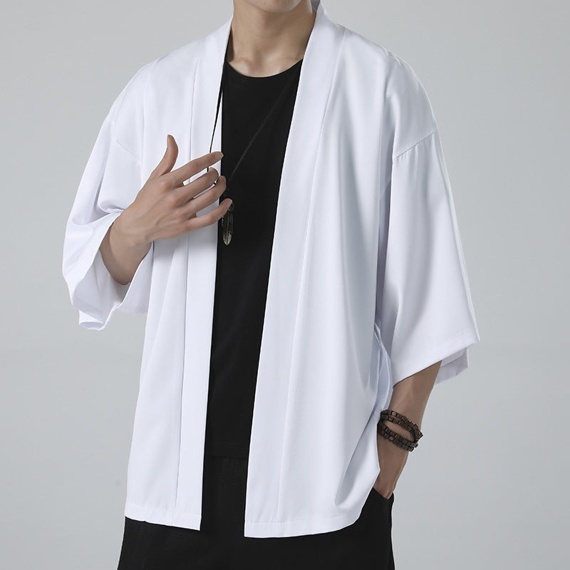 [BIGEMAN series] ★Chinese-style tops★ 6 colors, thin happi coat, unisex, men's, large size, plain, simple