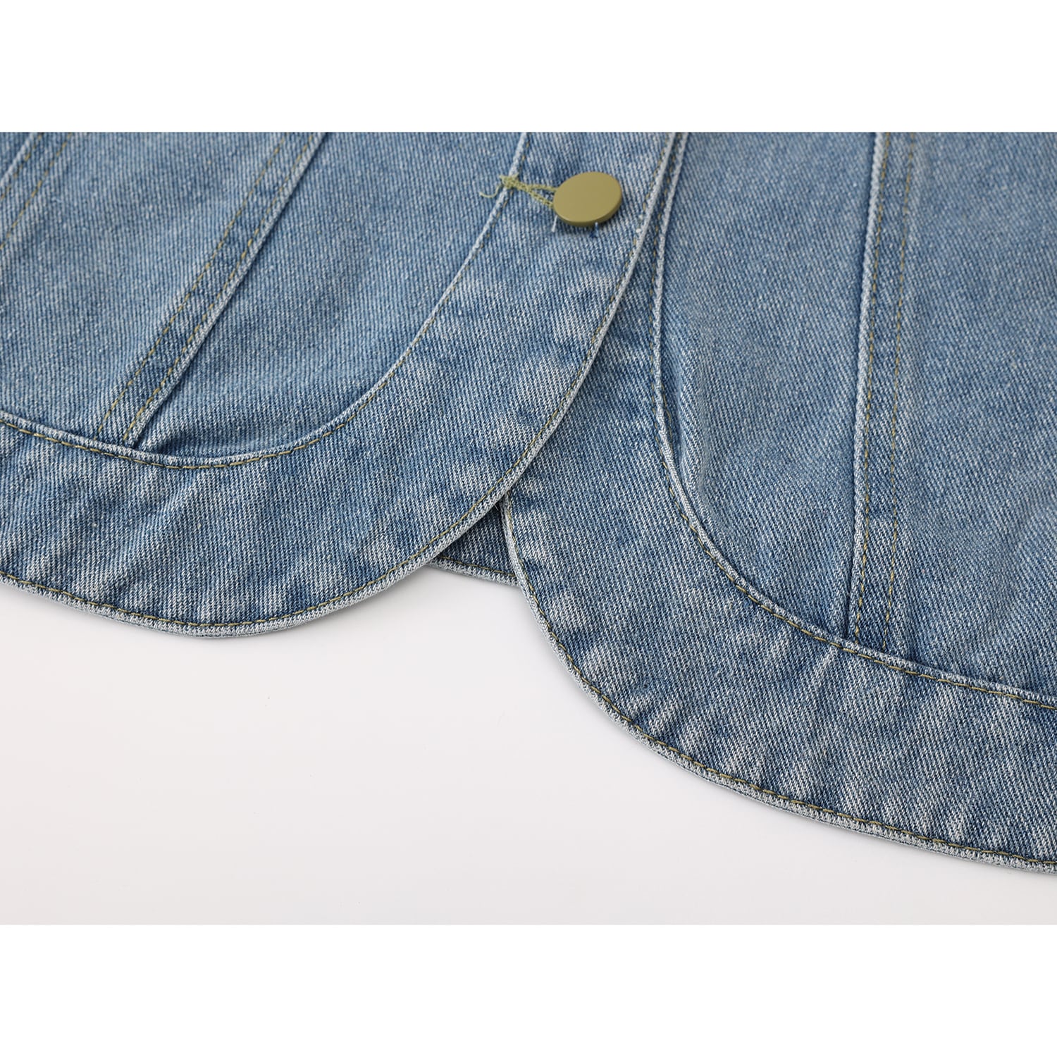 [LHSEN Series] ★Outer★ Denim jacket Jacket Short length Color scheme Blue Blue Retro