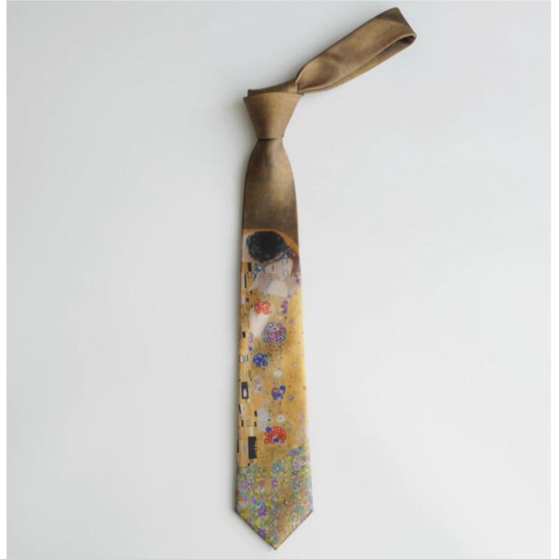 [Daiki Series] ★Tie★ Accessory Decoration Men's Birthday Present Retro Oil Painting Style Brown Print