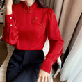 Load image into Gallery viewer, [SSCS Series]★China style tops★ Shirt 3color Chinese style shirt long sleeve black white red
