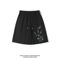 Load image into Gallery viewer, [BIGEMAN Series] ★Chinese-style pants★ 2 colors Embroidered bamboo shorts Bottoms Short pants Unisex Men's Black White
