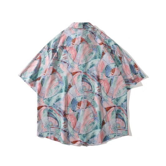 [MOISHE TIDE Series]★Shirt★ Short sleeve shirt tops, colorful, unisex, men's summer clothes, easy to match