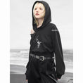 Load image into Gallery viewer, ✿New item! [Big Blue Dragon Series] ★China style hoodie★ Tops Short length China button Black Black
