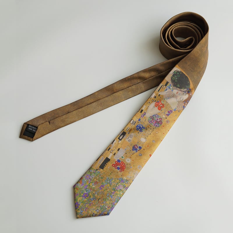 [Daiki Series] ★Tie★ Accessory Decoration Men's Birthday Present Retro Oil Painting Style Brown Print