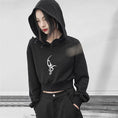 Load image into Gallery viewer, ✿New item! [Big Blue Dragon Series] ★China style hoodie★ Tops Short length China button Black Black
