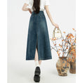 Load image into Gallery viewer, [XIAOMILI Series] ★ Skirt ★ Bottoms Denim skirt Floral pattern Blue Women's Fashionable Easy to match
