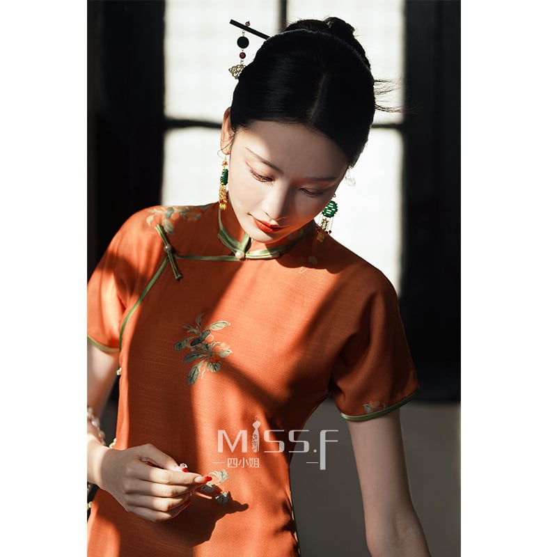 [MISS.F Series]★Cheongsam dress★ Improve your temperament Chinese style dress for ladies, parties, weddings