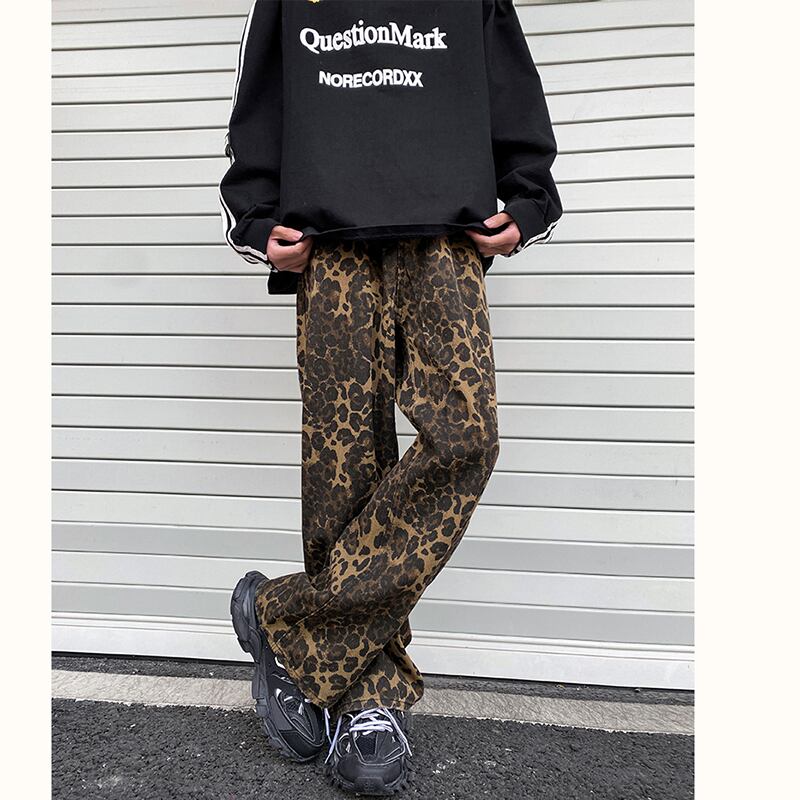 [V37 Series] ★Casual Pants★ Leopard Print Pants Bottoms Unisex Men's Large Size Stylish